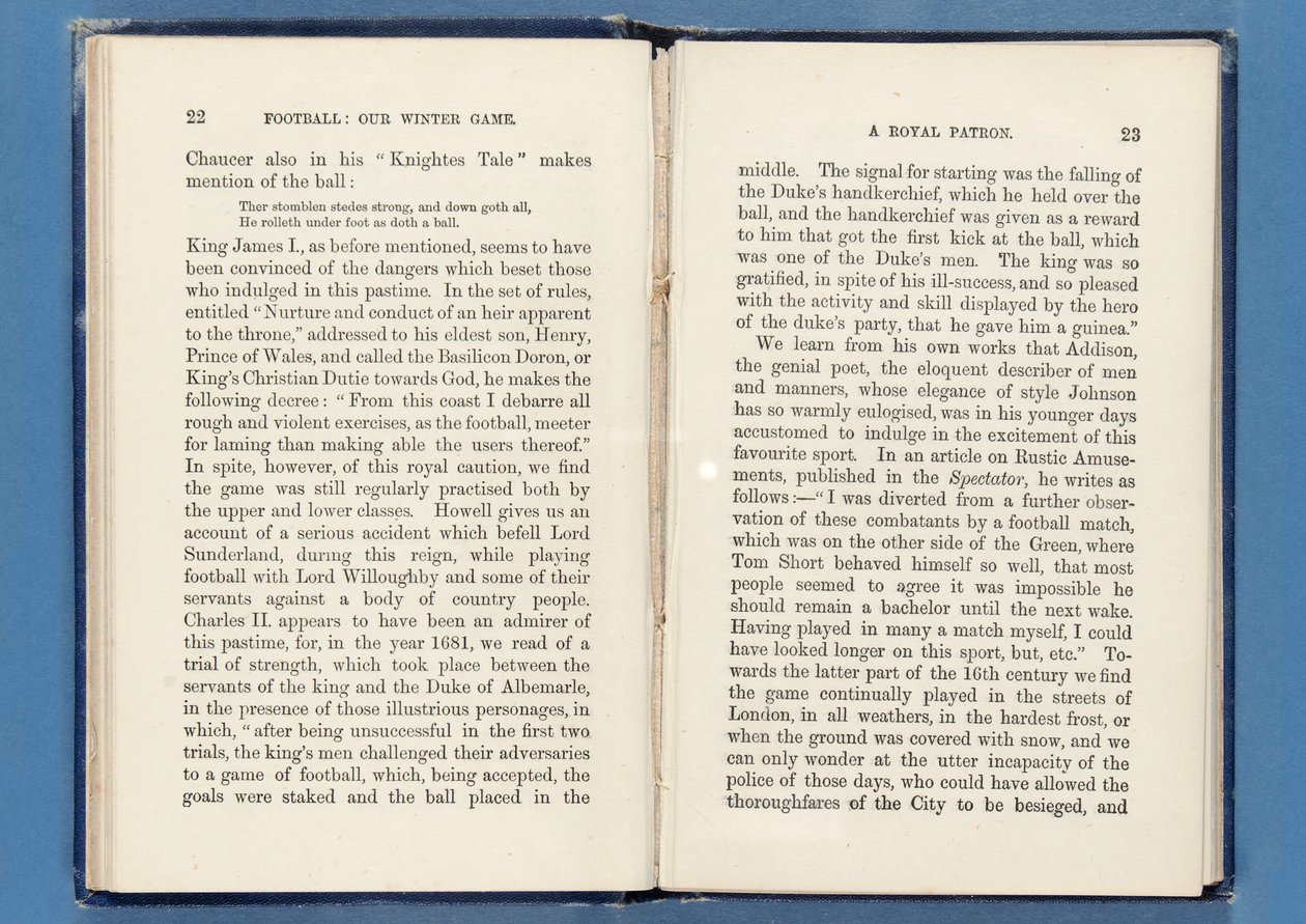 Page from Football: Nosso Jogo de Inverno, de Charles W. Alcock, 1874 (ver também 315143-4) de English School