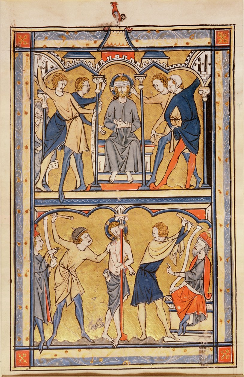Página de um saltério, c.1270 (tempera em pergaminho) de English School