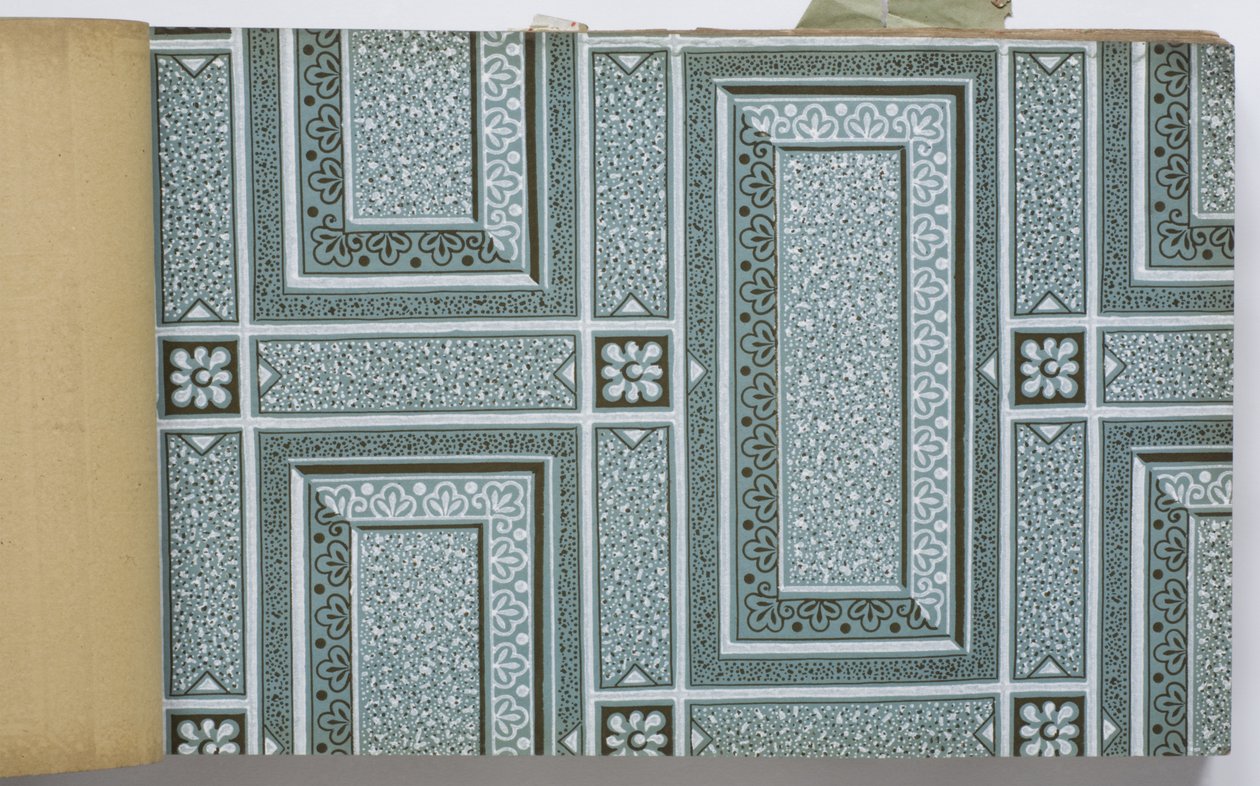 Página de um livro de amostra de papel de parede de English School