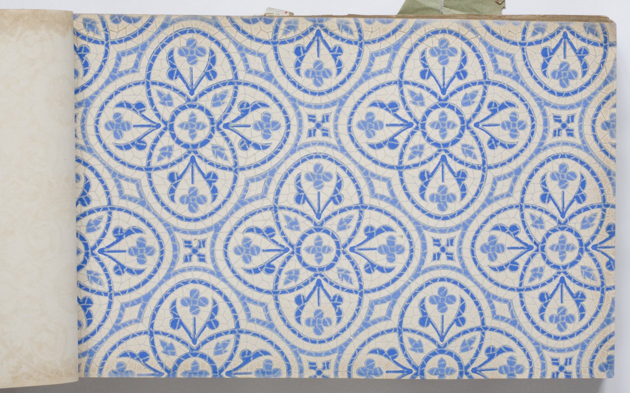 Página de um livro de amostra de papel de parede de English School