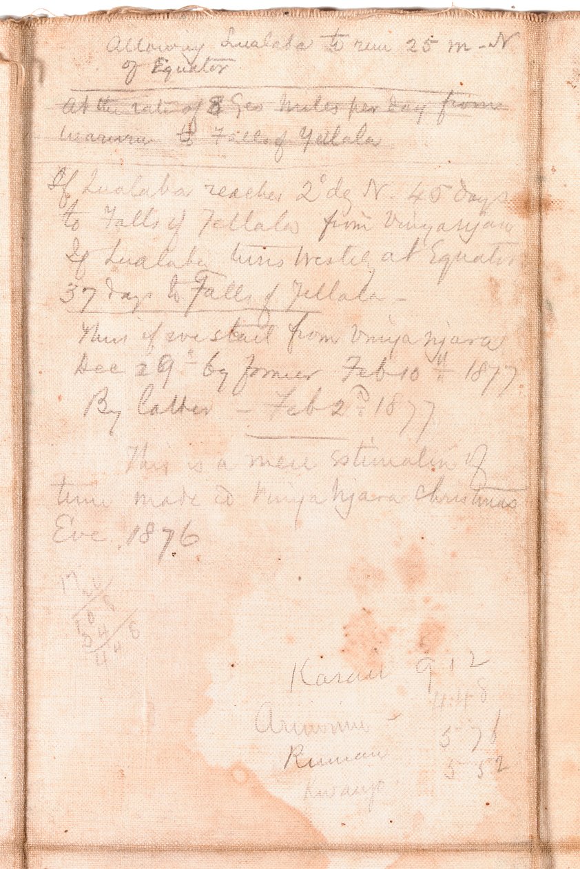 Página de um álbum pertencente a Henry Morton Stanley de English School