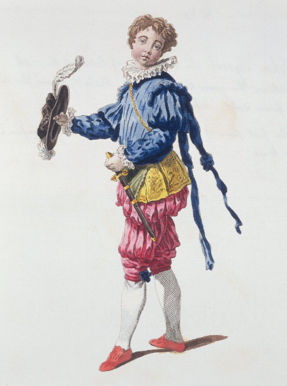Pageboy na corte durante o reino de Edward VI de English School