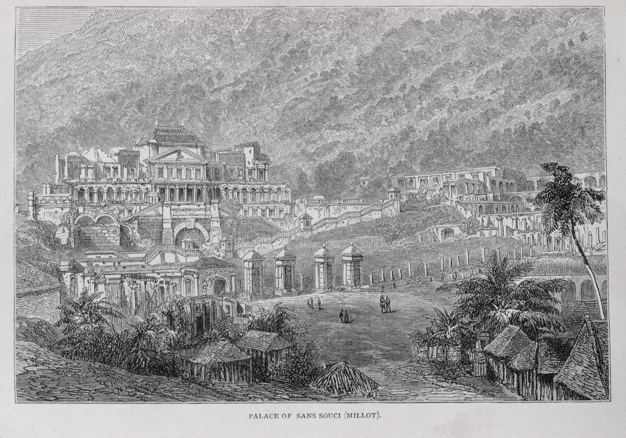 Palácio de Sans Souci, Hayti norte, do passado e do presente de Santo Domingo por Samuel Hazard, bar. em 1873 de English School