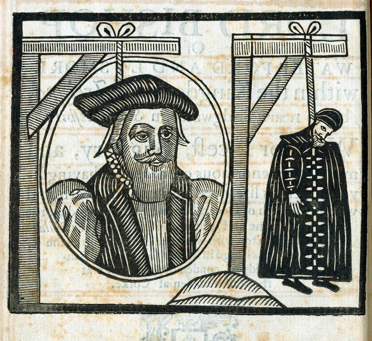 Panfleto anunciando a execução de John Atherton e seu amante John Childe por buggery de English School