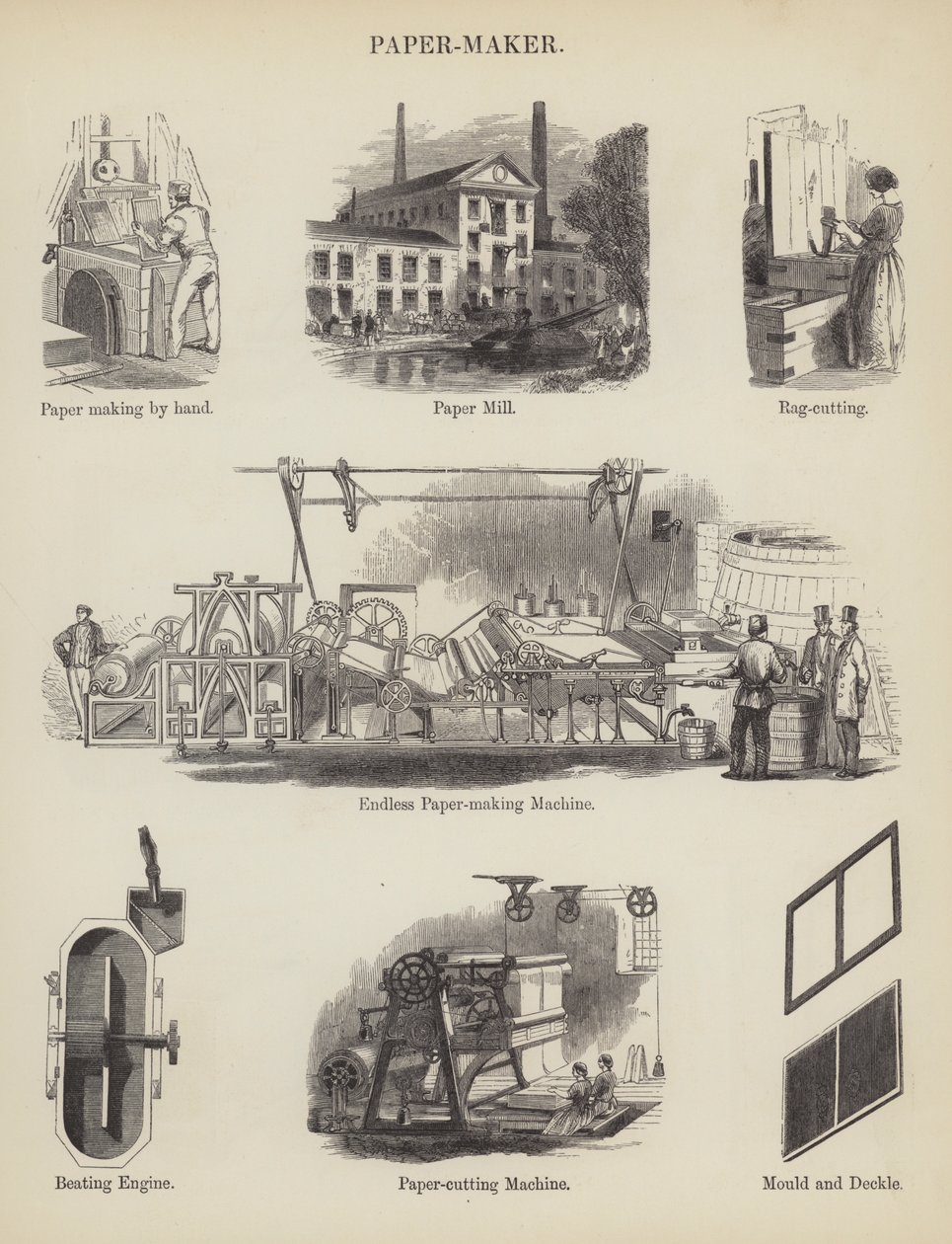 Fabricante de papel (gravura) de English School