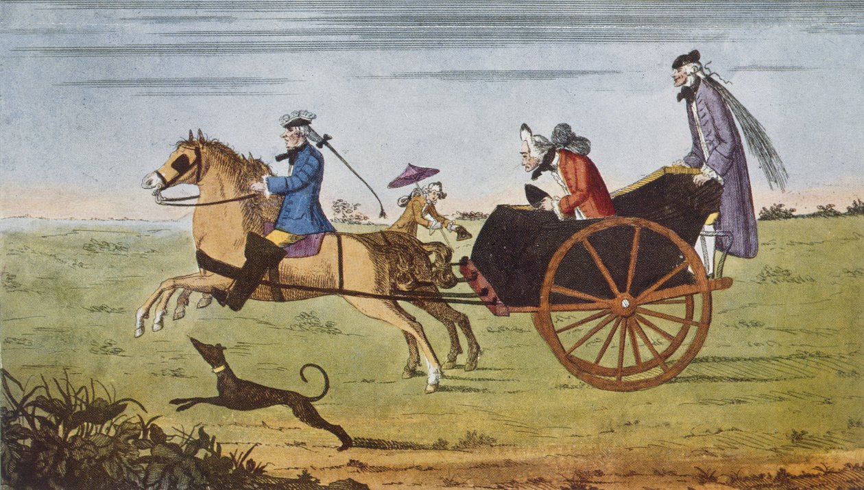 Passageiro numa carruagem a cavalo, 