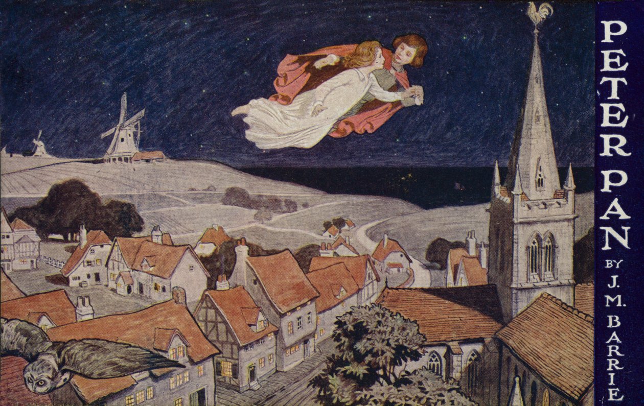 Peter Pan, de J M Barrie (litografia a cores) de English School