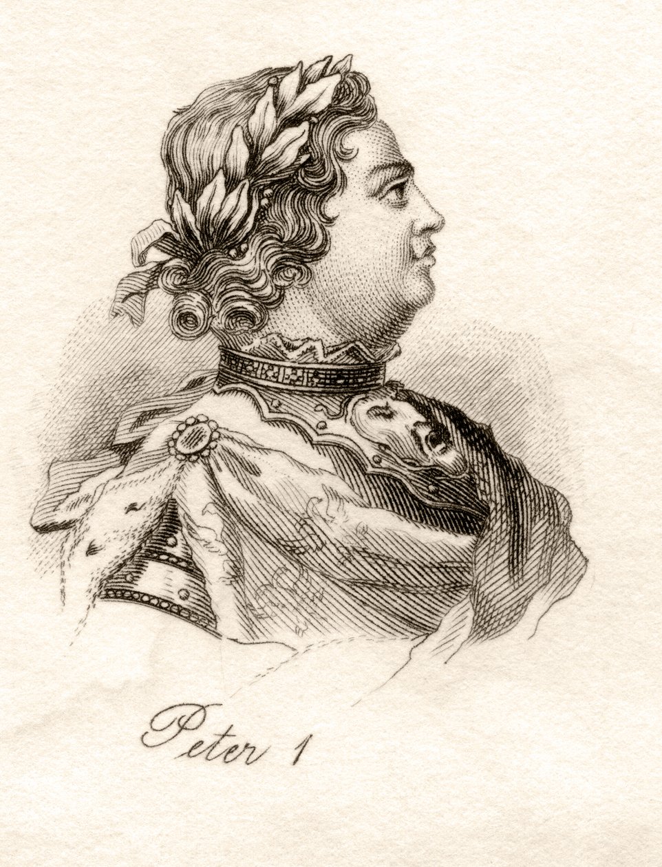 Pedro, o Grande, do "Dicionário Histórico de Crabb", publicado em 1825 de English School