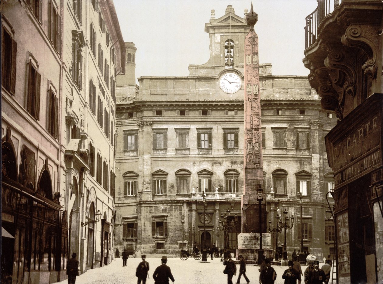 Piazza di Monte Citorio, Roma (foto colorida à mão) de English School