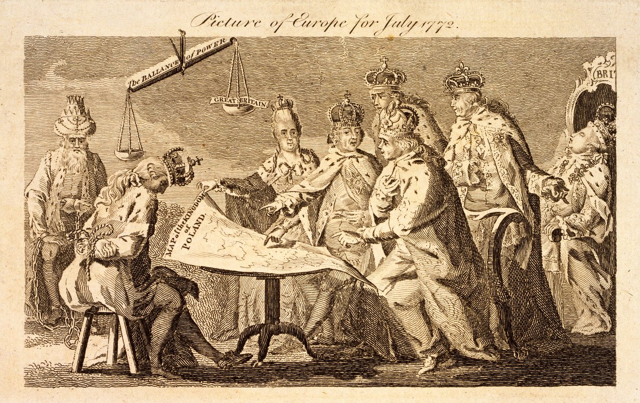 Foto da Europa para Julho de 1772, c.1772 (gravura) de English School