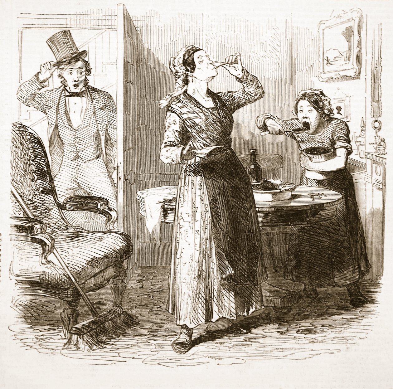 Esboços pitorescos de Londres: The Lodging House, de The Illustrated London News, 1849 de English School