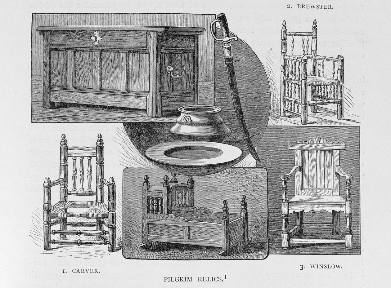 Relíquias de Peregrino, ilustração do Volume III de &39;Narrativa e História Crítica da América&39;, 1886 de English School