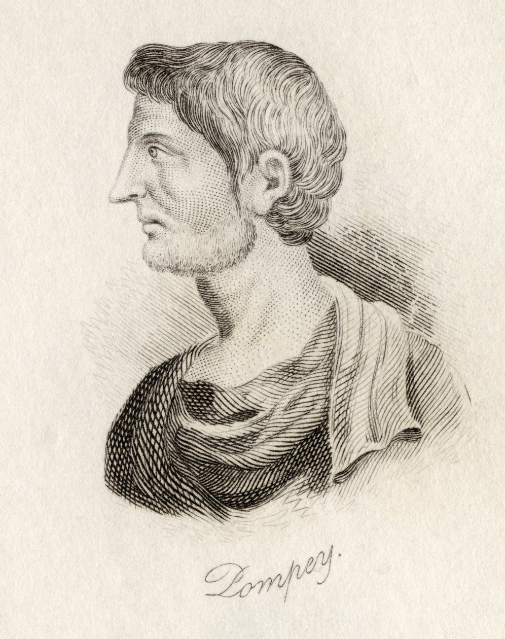 Pompeu, do "Dicionário Histórico de Crabb", publicado em 1825 de English School