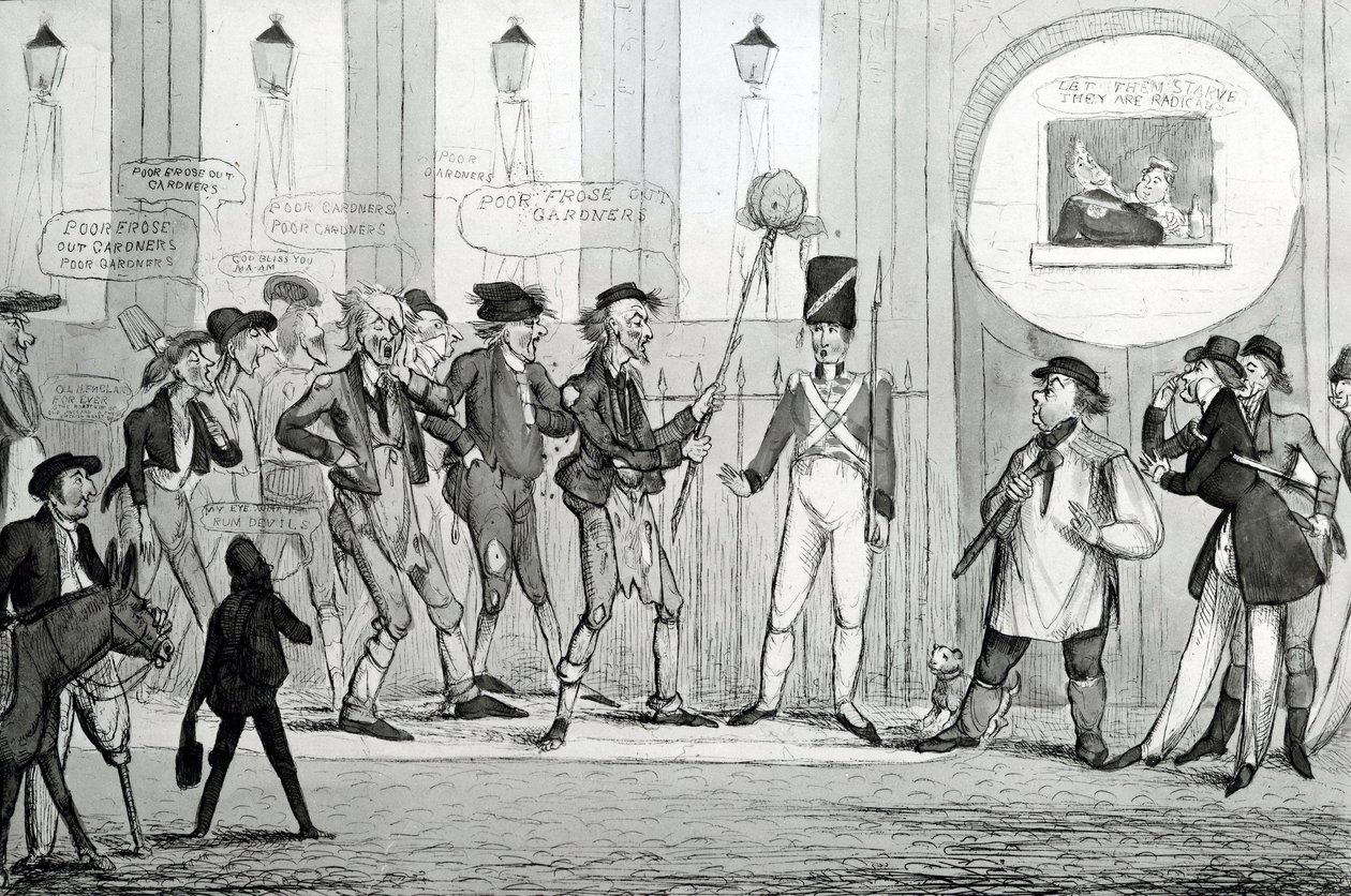 Pobres Froze Out Gardners, 1820 de English School