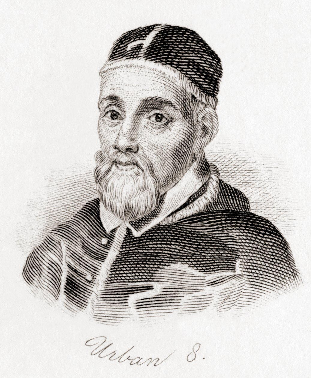 Papa Urbano VIII, c.1568 -1644, nascido Maffeo Barberini (gravura) de English School