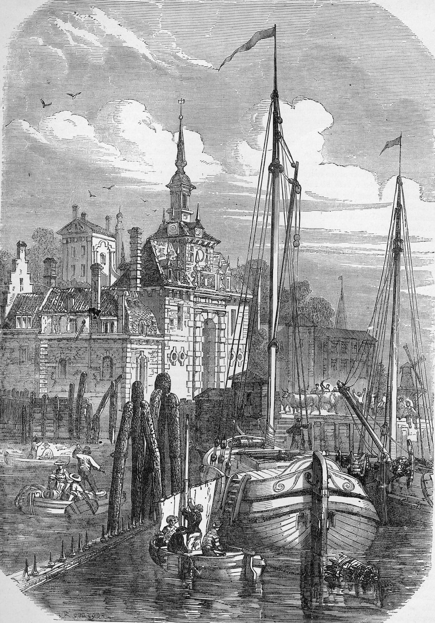 Porto de Roterdão, Holanda, de &39;The Illustrated London News&39;, 1810 de English School