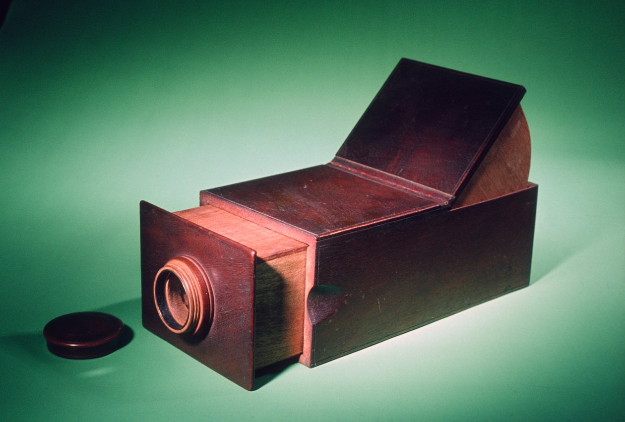 Câmera de caixa deslizante portátil obscura, c.1800 (madeira) de English School