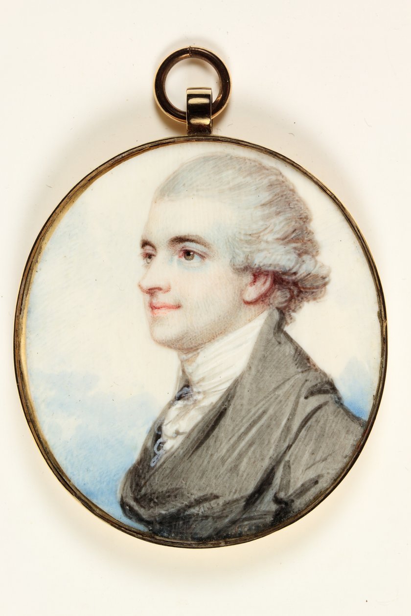 Retrato de Lord Edward Charles Cavendish Bentinck (aguarela sobre marfim) de English School