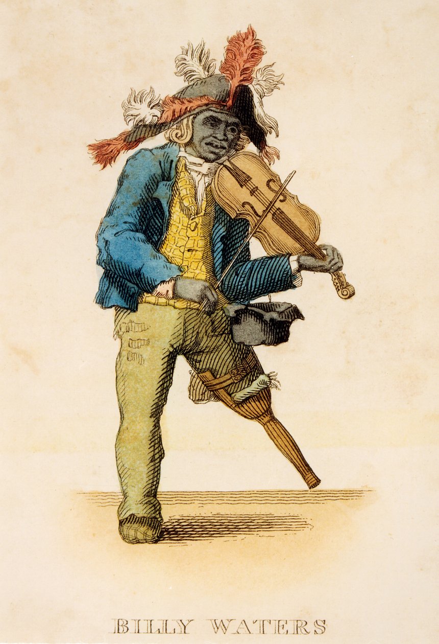 Retrato de Billy Waters, c.1820 (gravura e gravura com wc) de English School