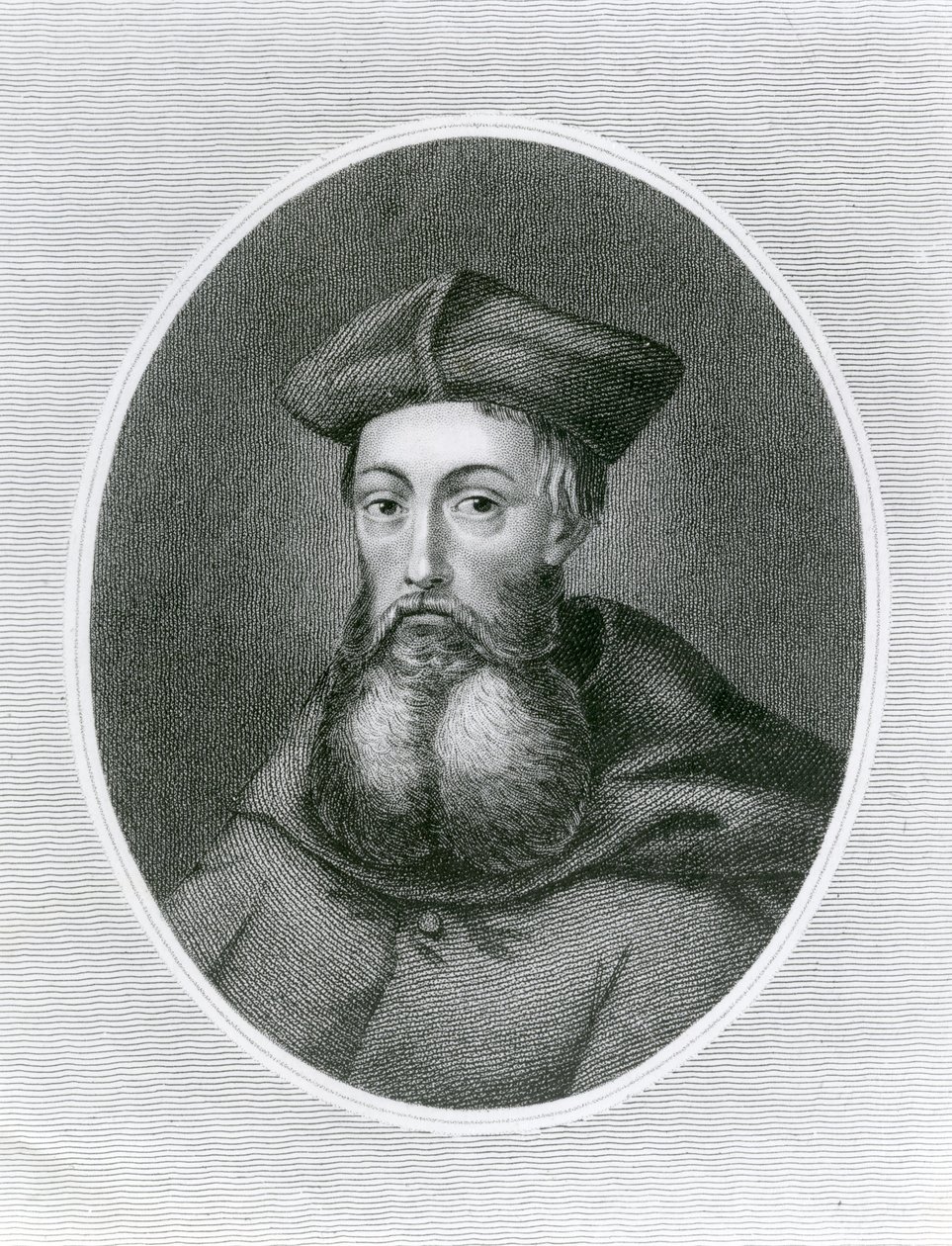 Retrato do Cardeal Reginald Pole (1500-58) (gravura) de English School