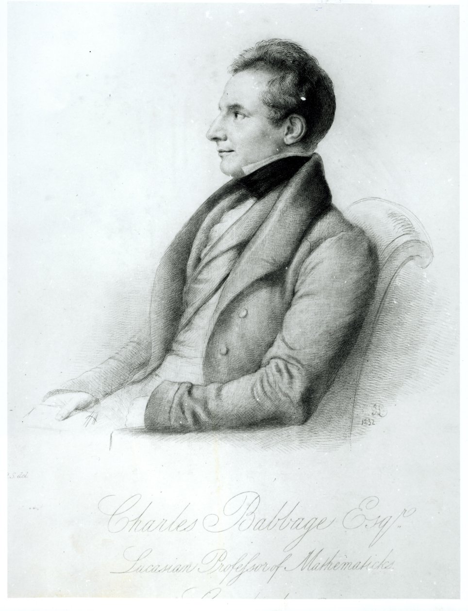 Retrato de Charles Babbage (1792-1871) 1832 de English School