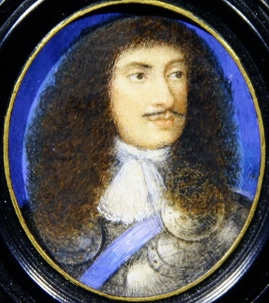 Retrato de Carlos II (aguarela sobre marfim) de English School