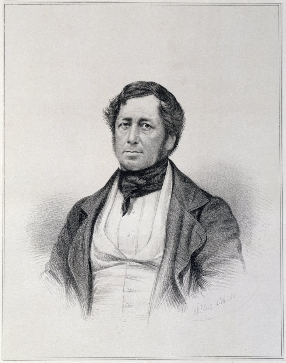 Retrato de Charles Joseph Hullmandel (1789-1850), gravado por GB Bleck, 1851 de English School