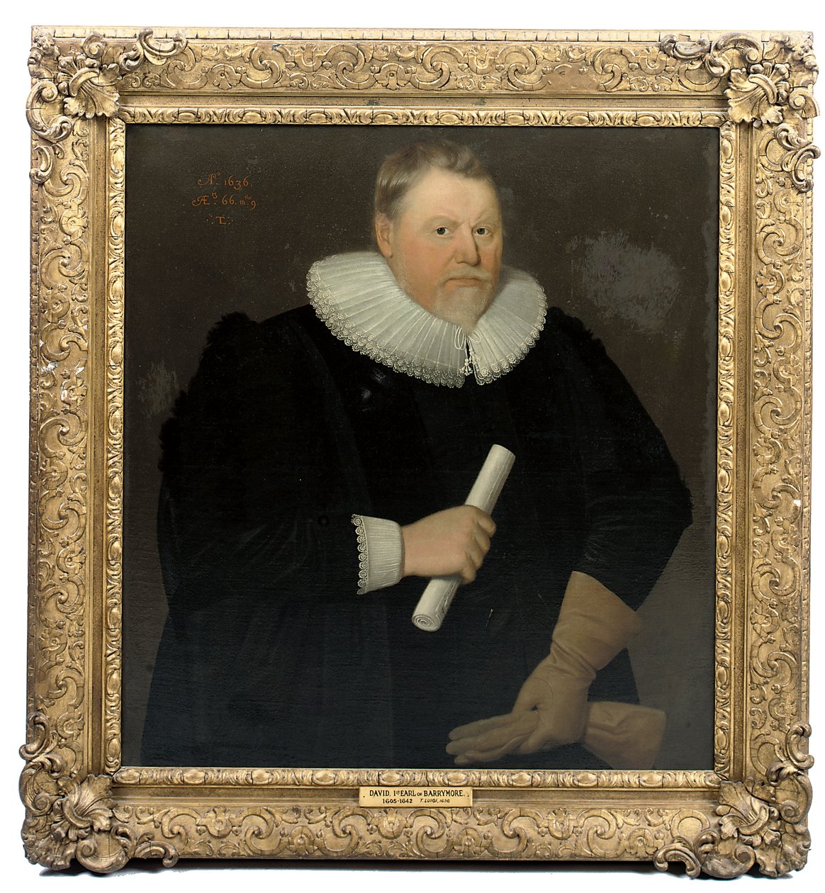 Retrato de David, primeiro conde de Barrymore, c.1636 de English School