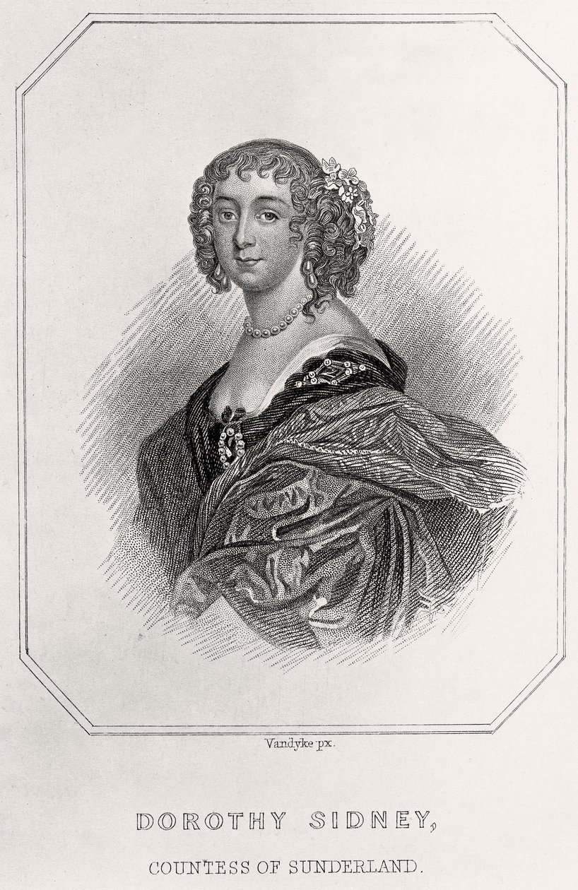 Retrato de Dorothy Sidney, Condessa de Sunderland, 1835 de English School