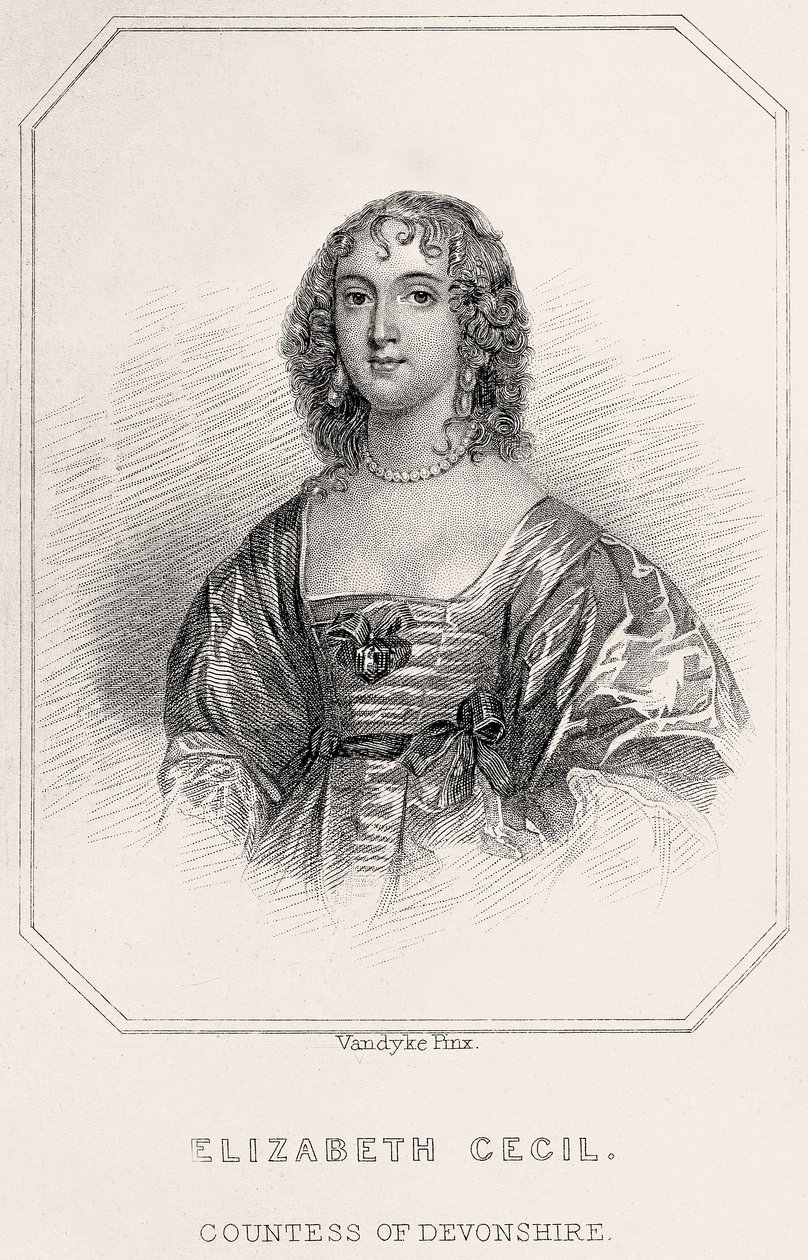 Retrato de Elizabeth Cecil, Condessa de Devonshire, 1835 de English School