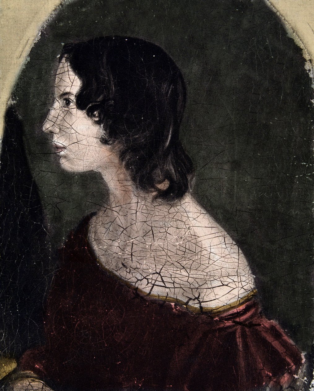 Retrato de Emily Jane Bronte Poeta e escritora britânica (1818-1848) Galeria Nacional de Retratos de English School