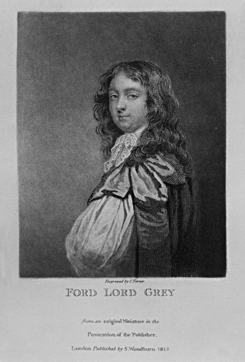 Retrato de Ford, Lord Grey of Warke, de "Personagens Ilustres na História Britânica", de Richard Earlom e Charles Turner, 1815 de English School