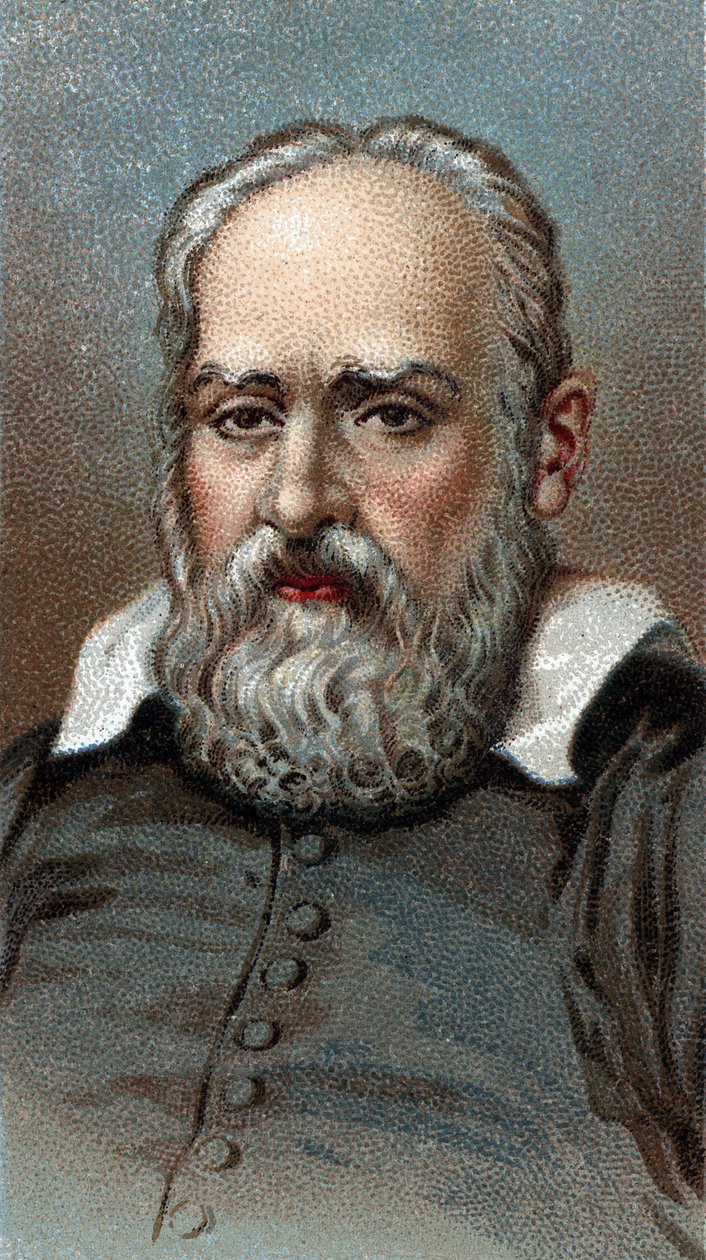 Retrato da Galileia - Galileo Galilei - Da série "Leaders of Men" - Cromolitografia - Escola Inglesa, Século XX - de English School