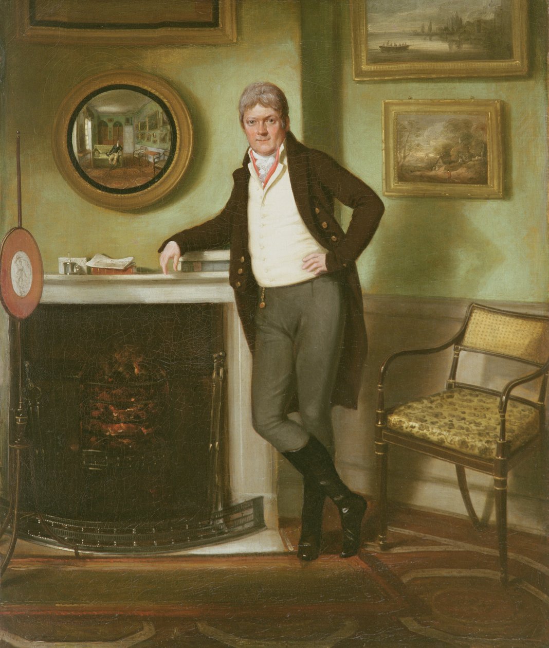 Retrato de George Henckell em seu estudo, c.1800 de English School