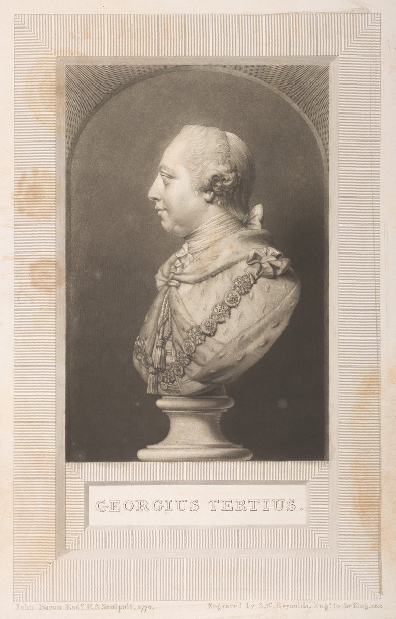 Retrato de George III de um busto, de Frederick Augusta Barnard, Catálogo da Biblioteca Real, volume I, frontispício de English School