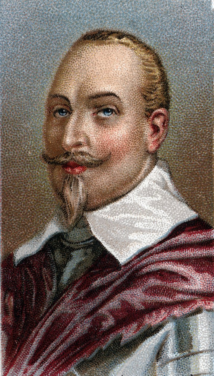 Retrato de Gustavus Adolphus da Suécia - Retrato de Gustave II Adolphe King of Sweden (1594-1632) - Da série "Leaders of Men" - Chromolithography - Escola Inglesa, século XX - de English School