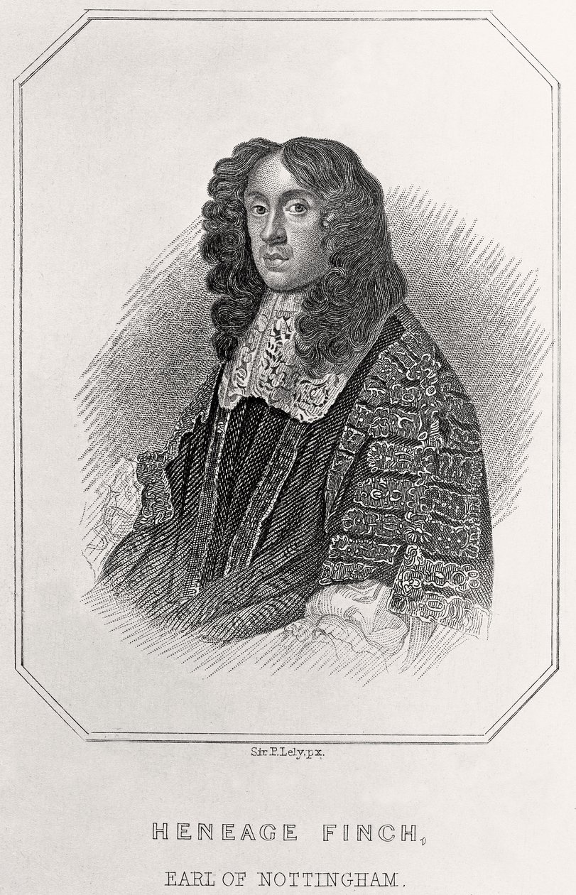 Retrato de Heneage Finch, conde de Nottingham, 1835 de English School