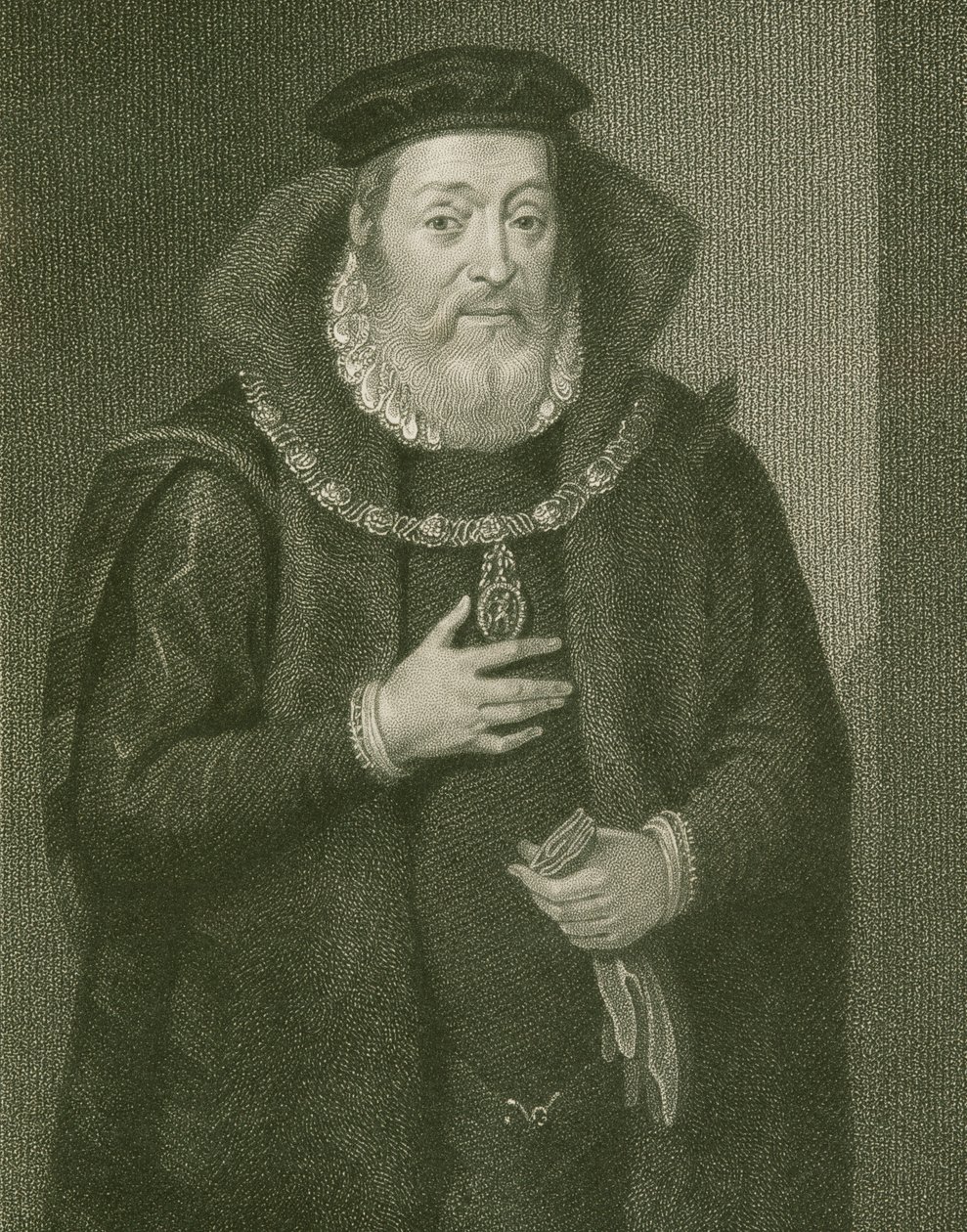 Retrato de James Hamilton (1517-1575), 2º Conde de Arran, de &39;British Retratos Lodge&39;, 1823 de English School