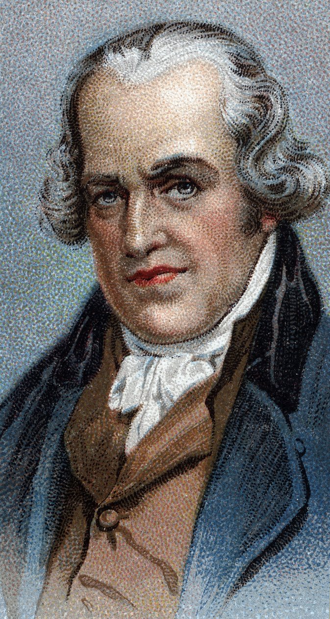 Retrato de James Watt (1736-1819), engenheiro escocês - Da série "Leaders of Men" - Chromolithography - Escola de Inglês, século XX - de English School