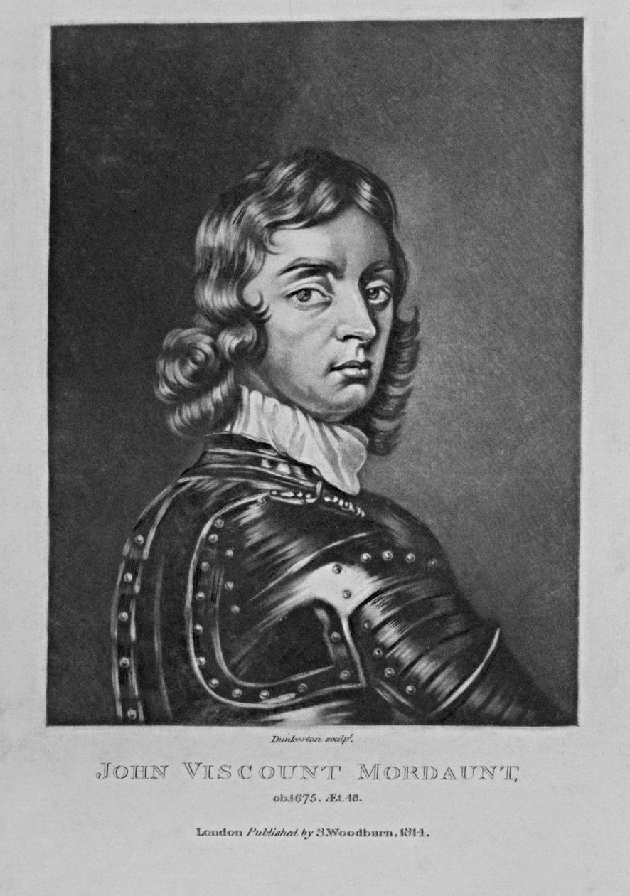 Retrato de John Visconde Mordaunt, de &39;Personagens Ilustres na História Britânica, por Richard Earlom e Charles Turner, 1815 de English School