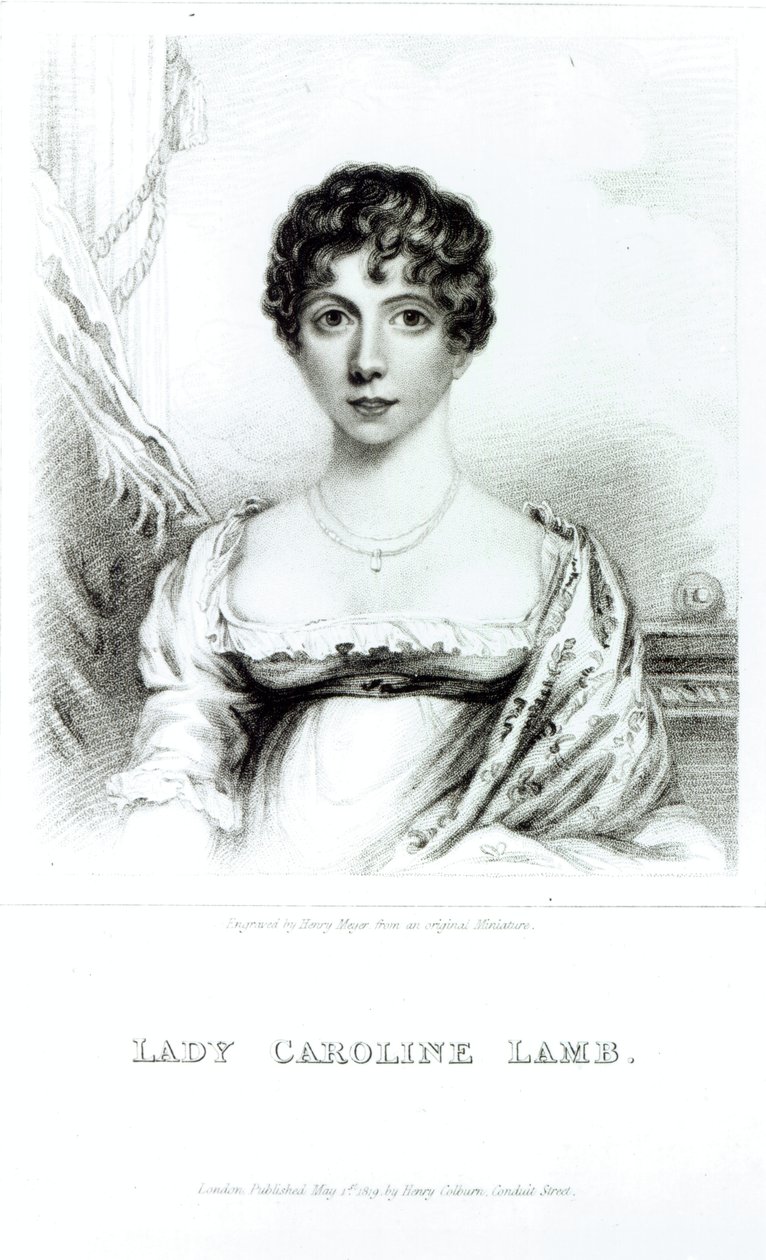 Retrato de Lady Caroline Lamb (1785-1828) gravado por Henry Meyer de English School