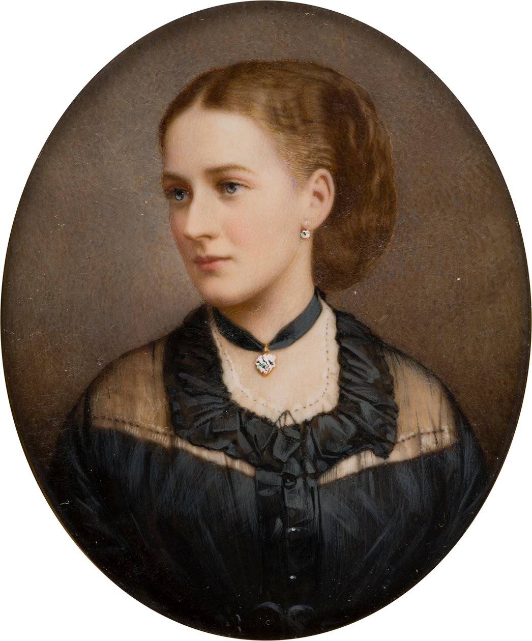 Retrato de Lady Ida Lumley, Viscondessa Newport 1870 depois Condessa de Bradford (1848-1936), c.1868-1936 (fotografia pintada à mão) de English School