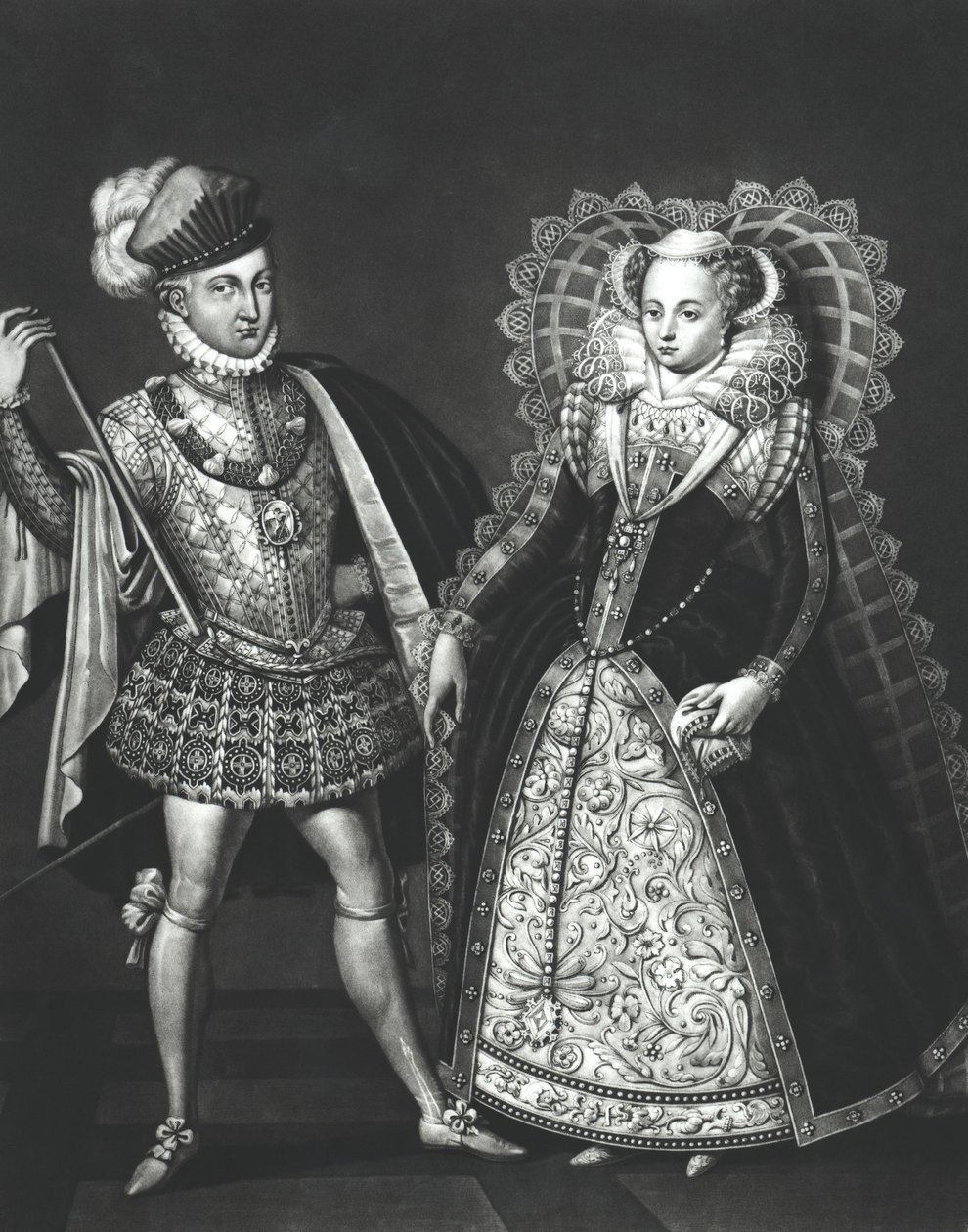 Retrato de Maria Rainha dos Escoceses (1542-87) e Henry Stewart, Lorde Darnley (1545-67), 29 de junho de 1565 de English School