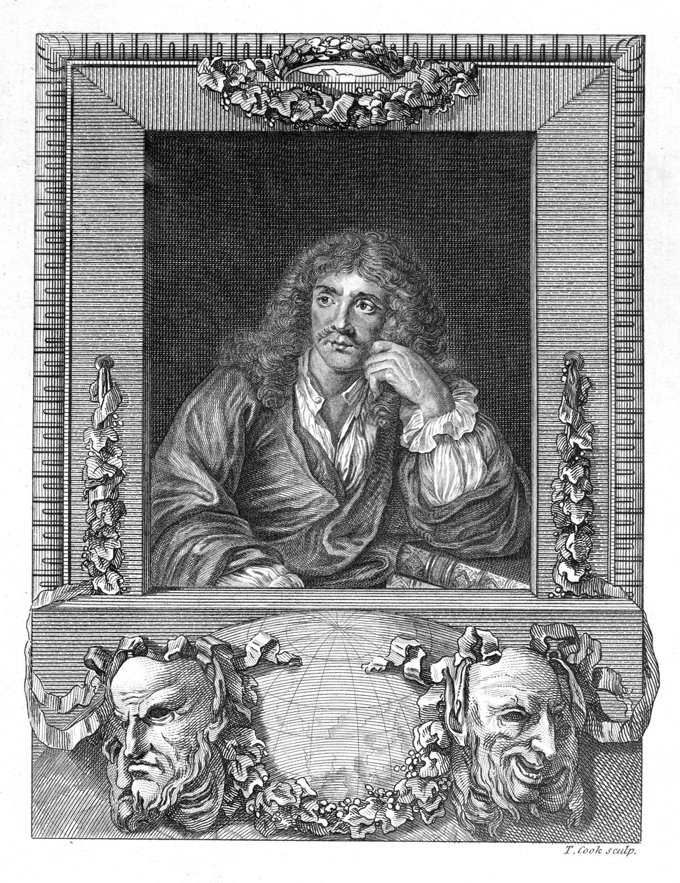 Retrato, de, Moliere, (engraving), (bw, photo) de English School