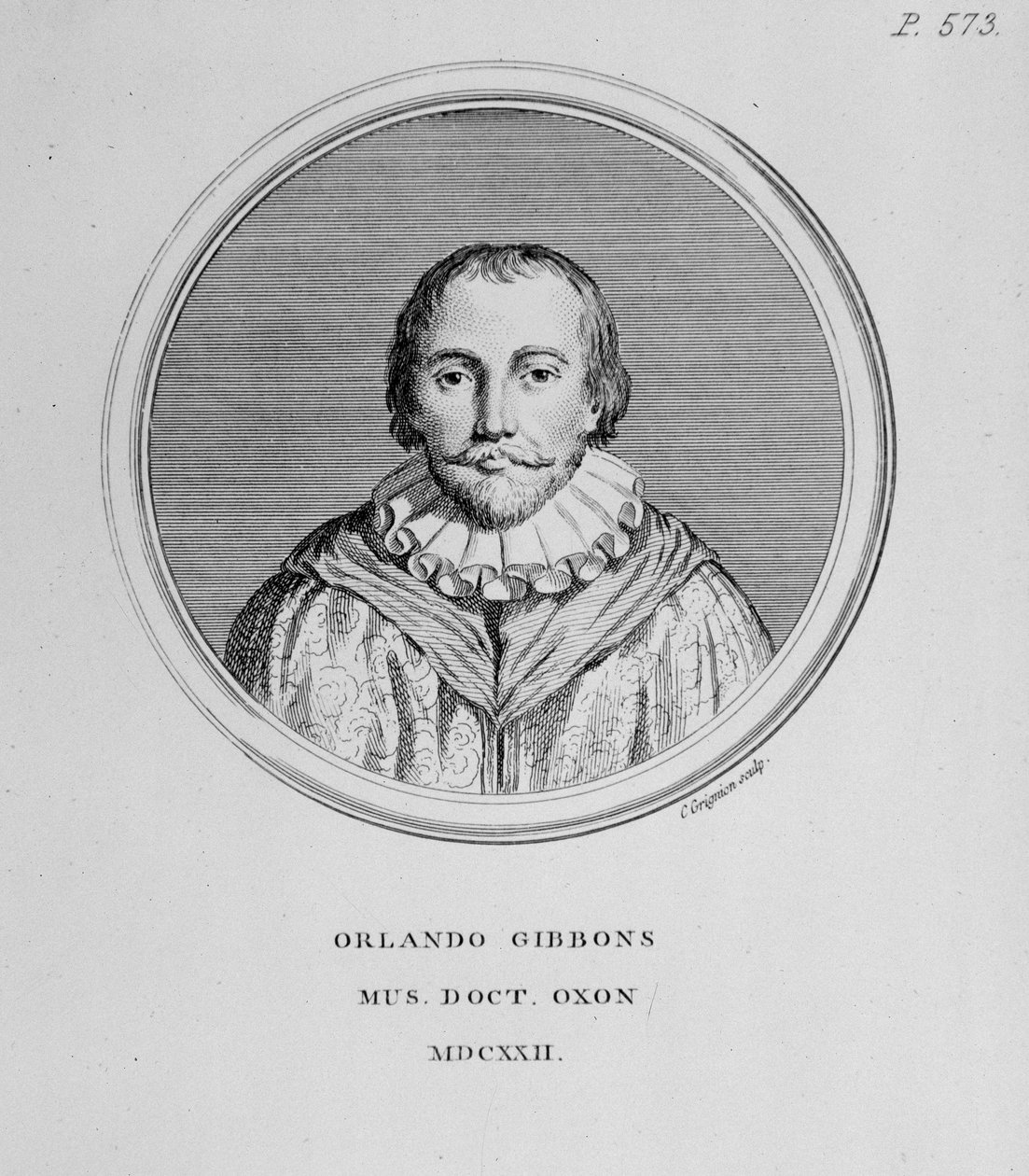 Retrato de Orlando Gibbons (1583-1625) compositor britânico de English School
