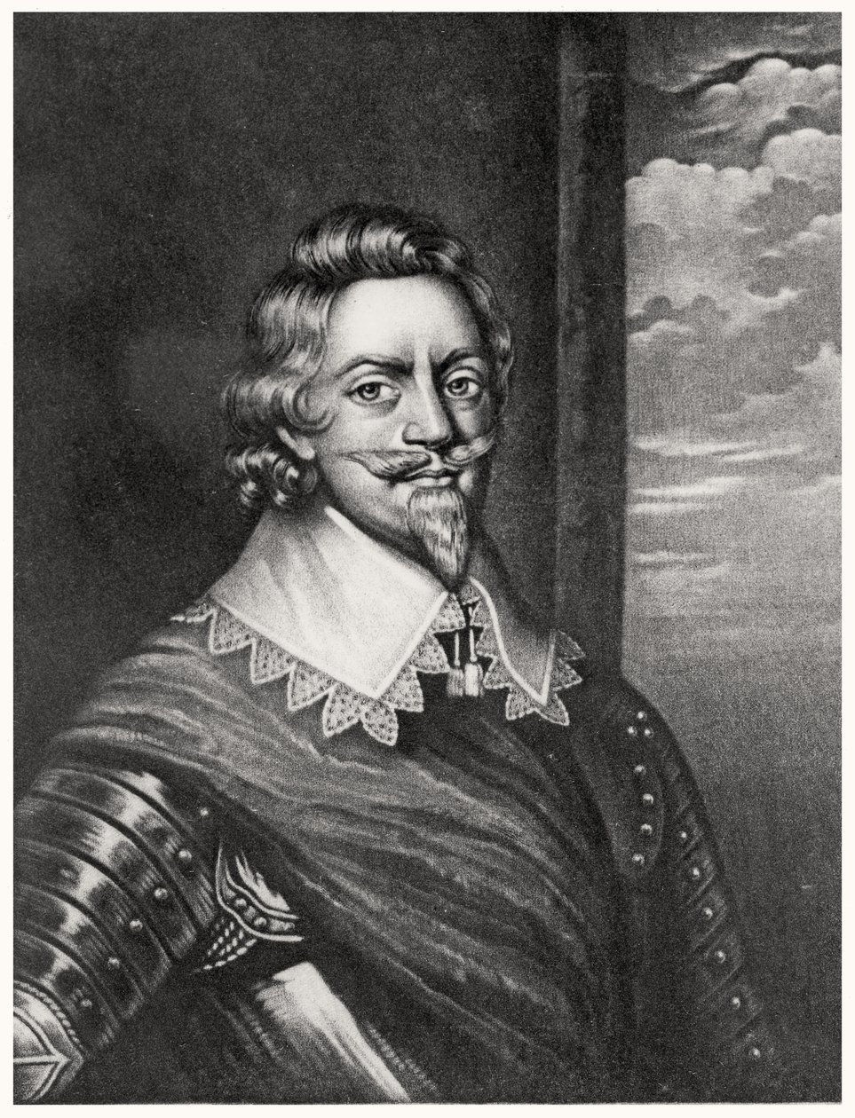 Retrato de Patrick Ruthven, Conde de Brentford (c.1573-1651) gravado por Richard Earlom (1743-1822) e Charles Turner (c.1773-1857) de Personagens Ilustres da História Britânica (mezzotint) (bw phot de English School