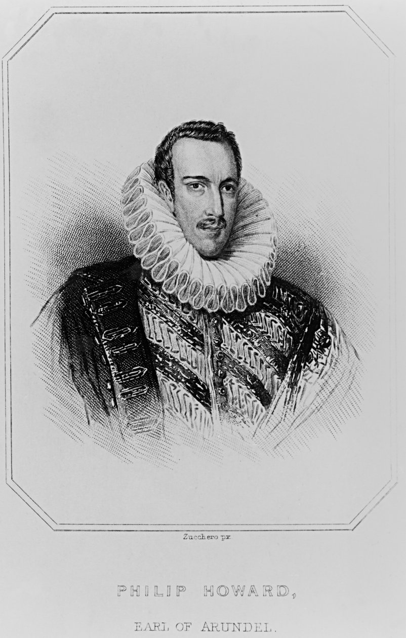 Retrato de Philip Howard (1557-95) 13º Conde de Arundel, de &39;British Retratos Lodge&39;, 1823 de English School