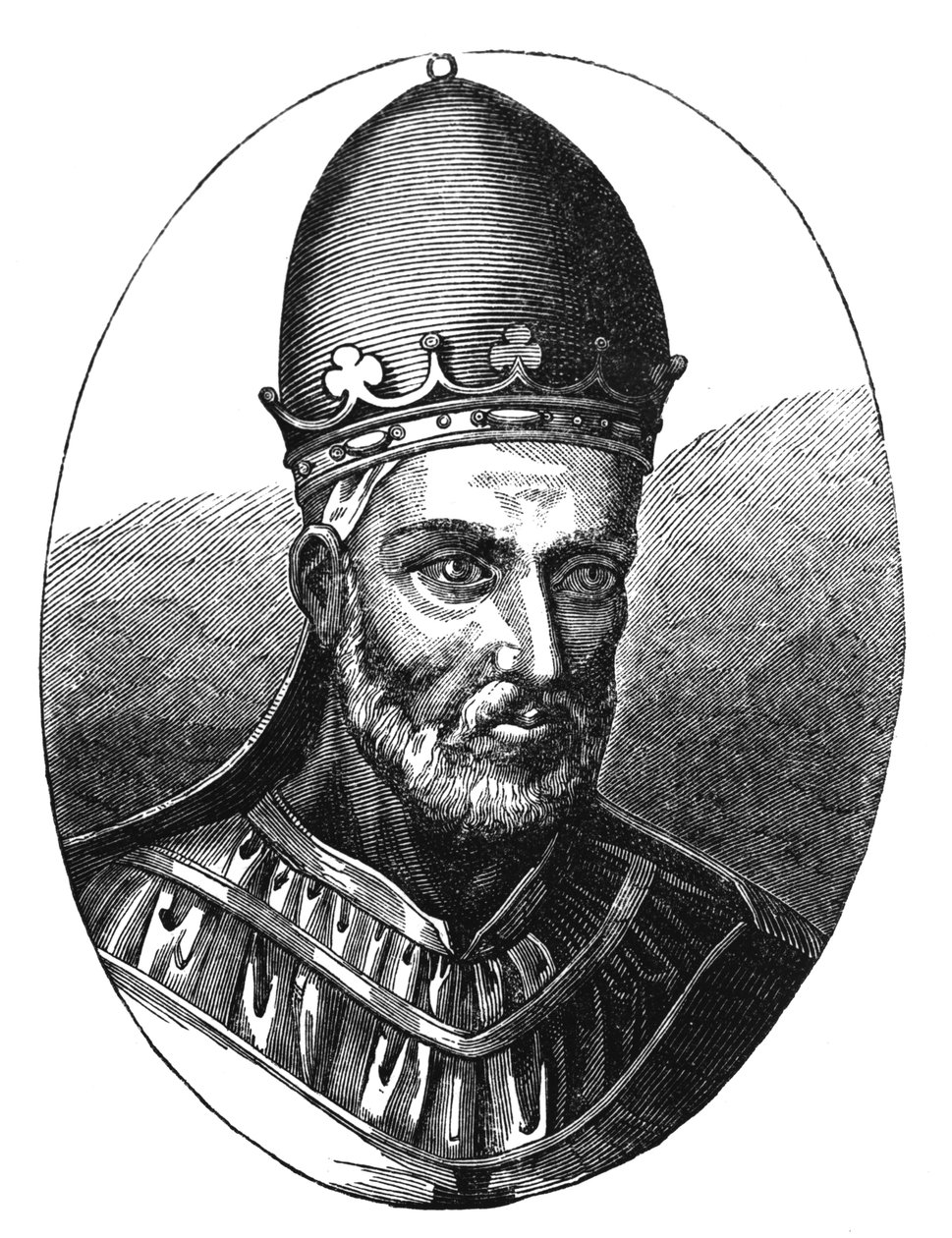Retrato do Papa Honório III (d.1227) ilustração de &39;Ciência e literatura na idade média e a Renascença&39;, escrita e gravada por Paul Lacroix, 1878 de English School