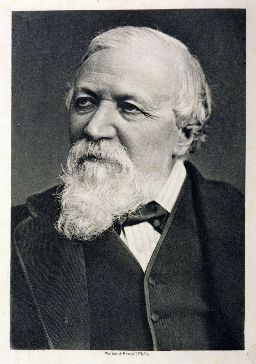 Retrato de Robert Browning (1812-1889), de uma fotografia de Fradelle e Young, gravada por Walker e Boutall, 1881 de English School