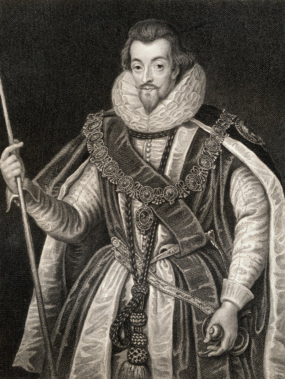 Retrato de Robert Cecil, 1º Conde de Salisbury (1563-1612), de Lodges British Portraits, 1823 de English School